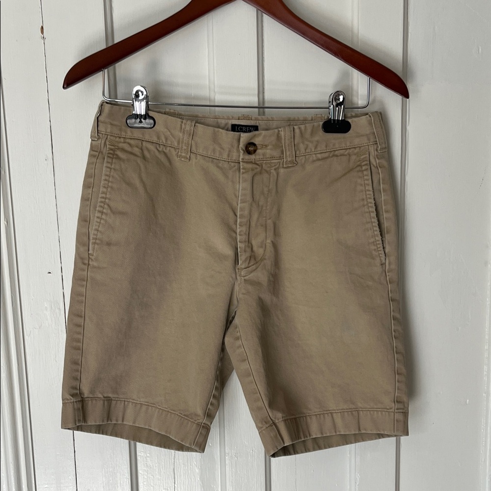 J. Crew Men's Tan Flat-Front Cotton Shorts